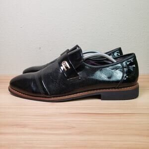 Kingsman Vittorio Firenze Men's 47 Handcrafted Leather Shoes Black Glossy Loafer